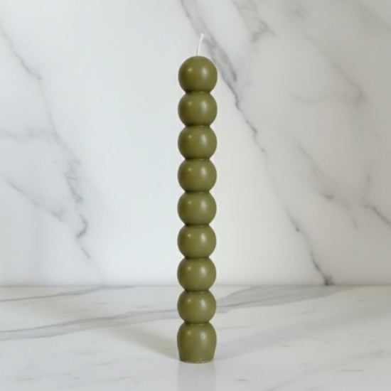 Picture of Handmade Easter Candle Pearls Olive Scented