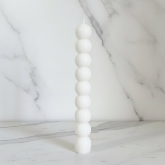 Picture of Handmade Easter Candle Pearls White Scented
