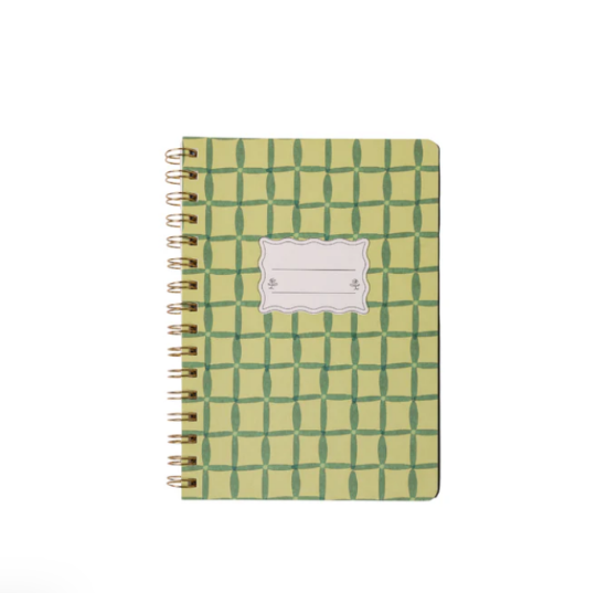 Εικόνα της Σημειωματάριο σκληρόδετο A5 Tulip Twin Wire Designworks Ink - Green Lattice