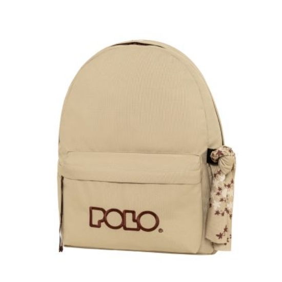 Εικόνα της ΣΑΚΙΔΙΟ POLO ΠΛΑΤΗΣ ΜΟΝΟ ΔΙΧΡΩΜΟ BEIGE/BURGUNDY 2026 901135-7432