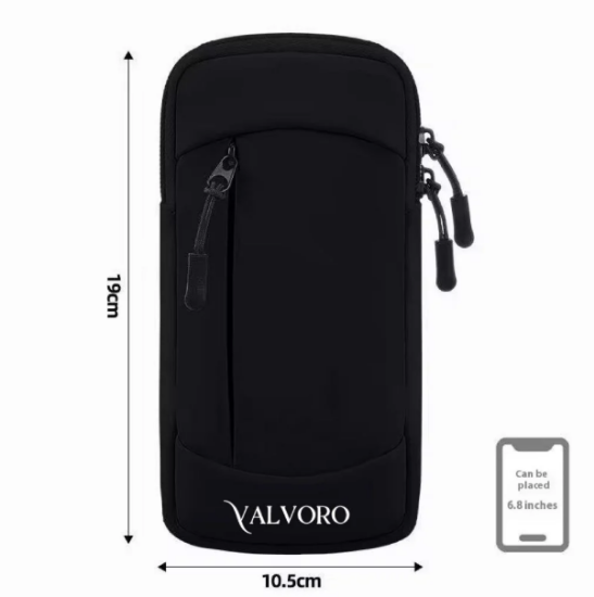 Εικόνα της Τσαντάκι άθλησης ή ώμου 2 σε 1 Slim Valvoro 10,5x19 cm Μαύρο