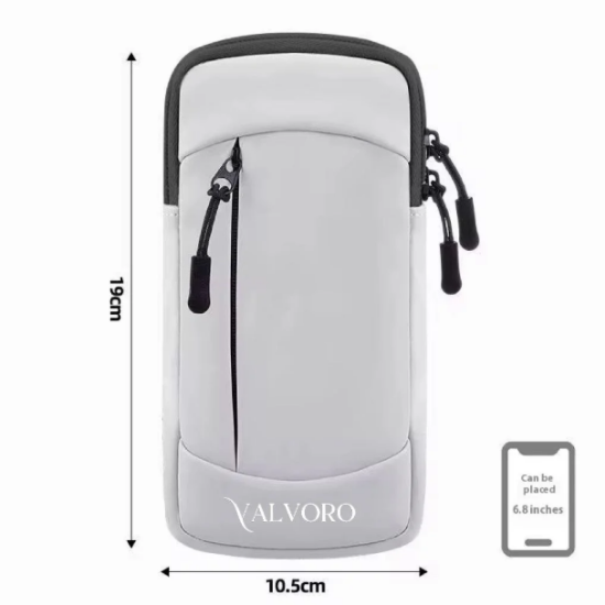 Εικόνα της Τσαντάκι άθλησης ή ώμου 2 σε 1 Slim Valvoro 10,5x19 cm Γκρι
