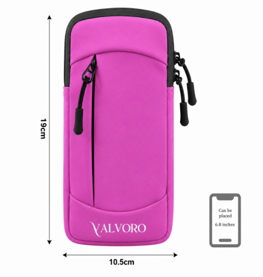 Εικόνα της Τσαντάκι άθλησης ή ώμου 2 σε 1 Slim Valvoro 10,5x19 cm Φούξια