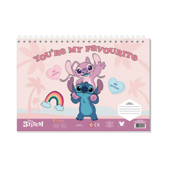 Εικόνα της ΜΠΛΟΚ ΖΩΓΡΑΦΙΚΗΣ STITCH & ANGEL - YOU'RE MY FAVOURITE 23X33 40ΦΥΛΛΑ ΑΥΤΟΚΟΛΛΗΤΑ-ΣΤΕΝΣΙΛ