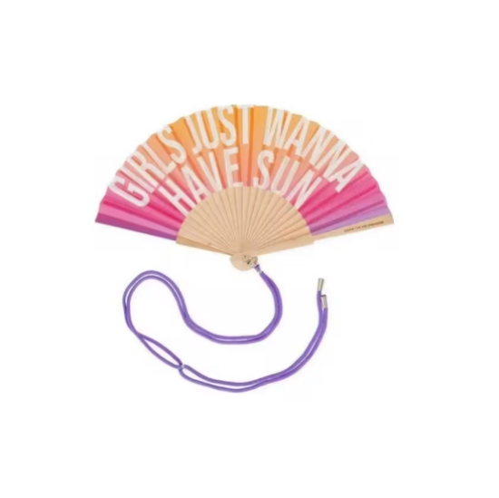 Εικόνα της Βεντάλια Good Vibes Que Calor - Sunset - Girls just wanna have Sun με Λουράκι μεταφοράς Legami