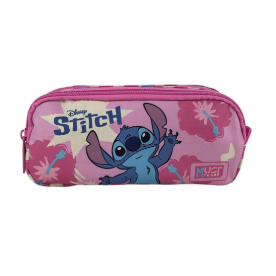 Εικόνα της Σχολική Κασετίνα Βαρελάκι Disney Stitch Pink Must Team 2 Θήκες