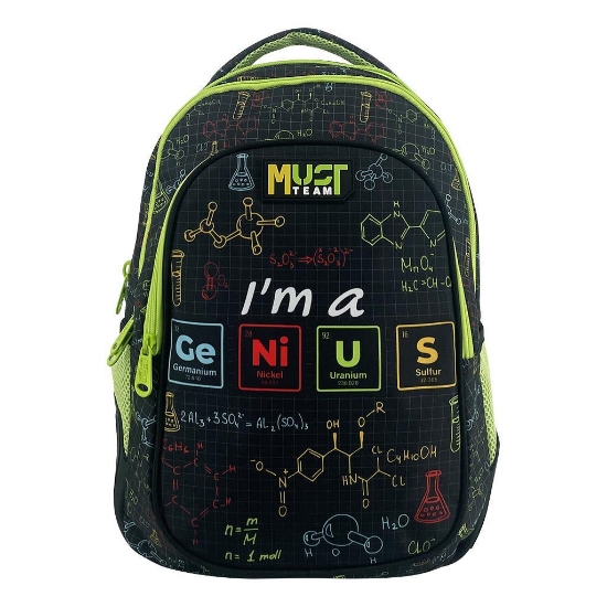 Picture of School Backpack Compact I Am A Genius 3 Compartments Must Team
