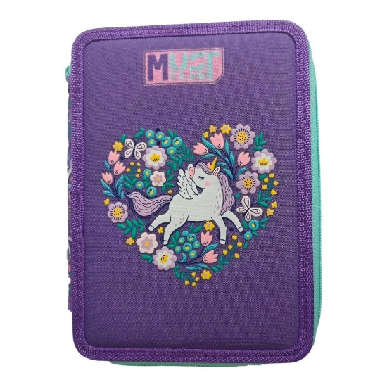 Picture of Σχολική Κασετίνα Διπλή Γεμάτη Purple Unicorn Must Team