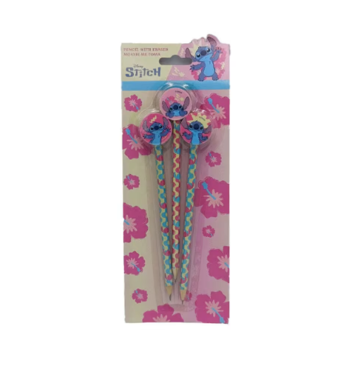 Picture of Set 3 Pencils With Eraser Topper HB Stitch