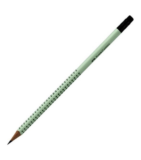 Picture of PENCIL WITH ERASER FABER CASTELL GRIP 2001 HB PASTEL GREEN SAGE