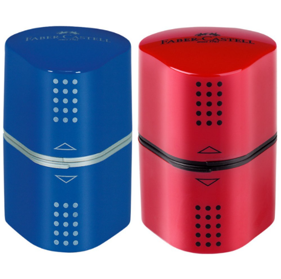 Εικόνα της ΞΥΣΤΡΑ ΤΡΙΠΛΗ GRIP TRIO SHARPENER BOX FABER CASTELL ΚΟΚΚΙΝΟ / ΜΠΛΕ