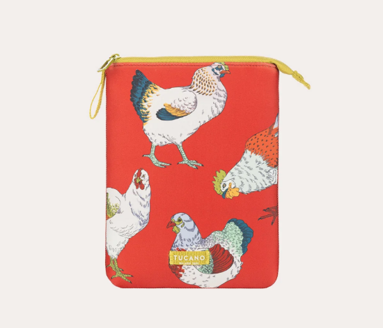 Picture of BOOK COVER FABRIC CHICKENS RED TUCANO