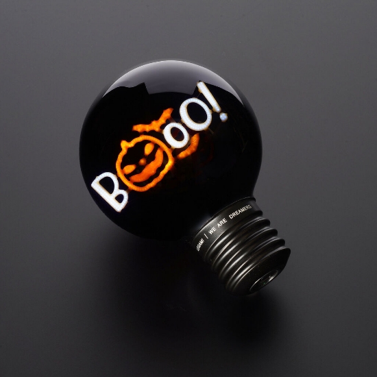 Picture of Lightbulb Shaped Table Lamp Pumpkin Booo Halloween - Bulb Fiction XL Legami