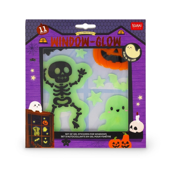Εικόνα της Set of Gel Window Stickers Gel Gems Small - Windo-Glow 001 Halloween Legami
